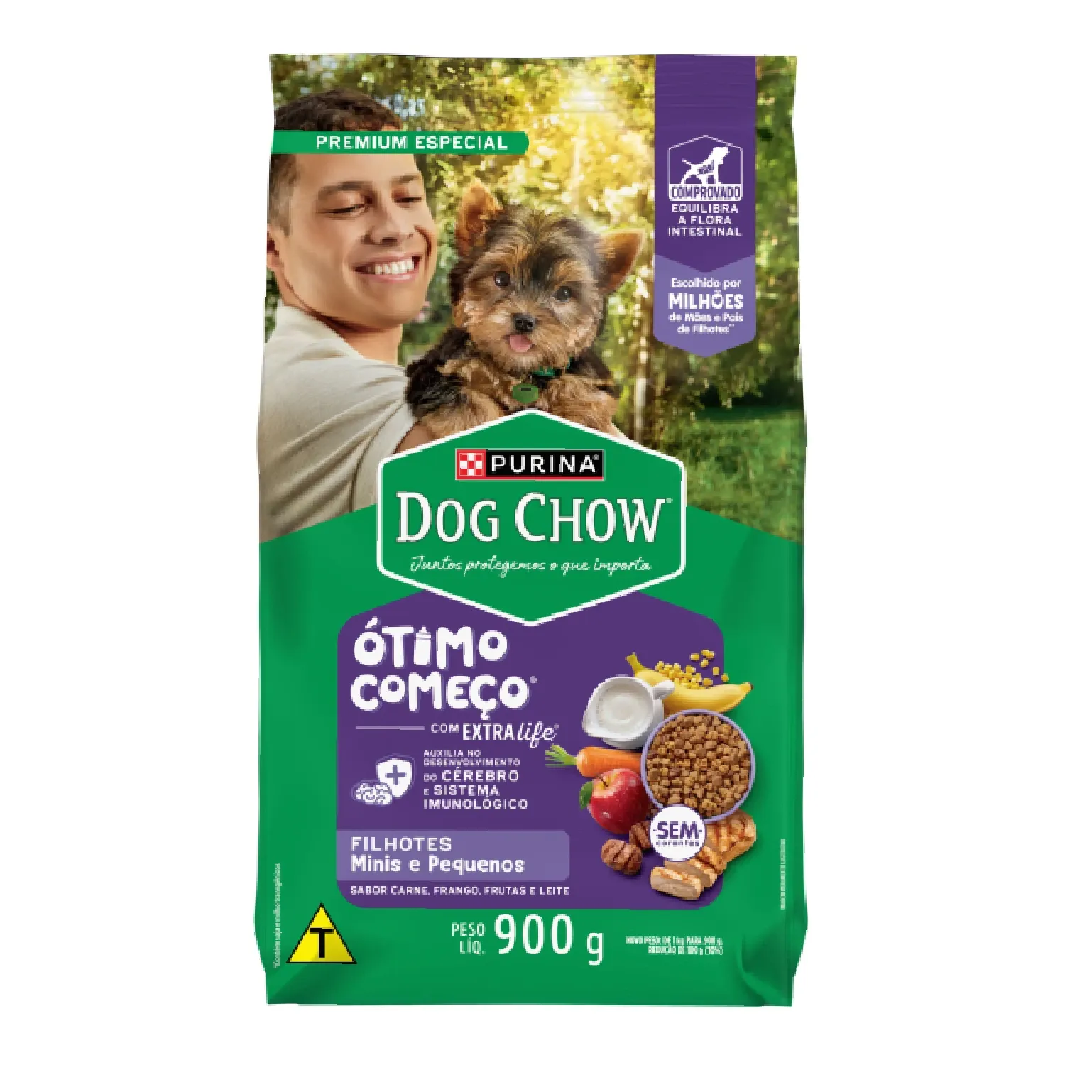Ração Dog Chow Cães Filhotes Minis e Pequenos Carne, Frango e Arroz
